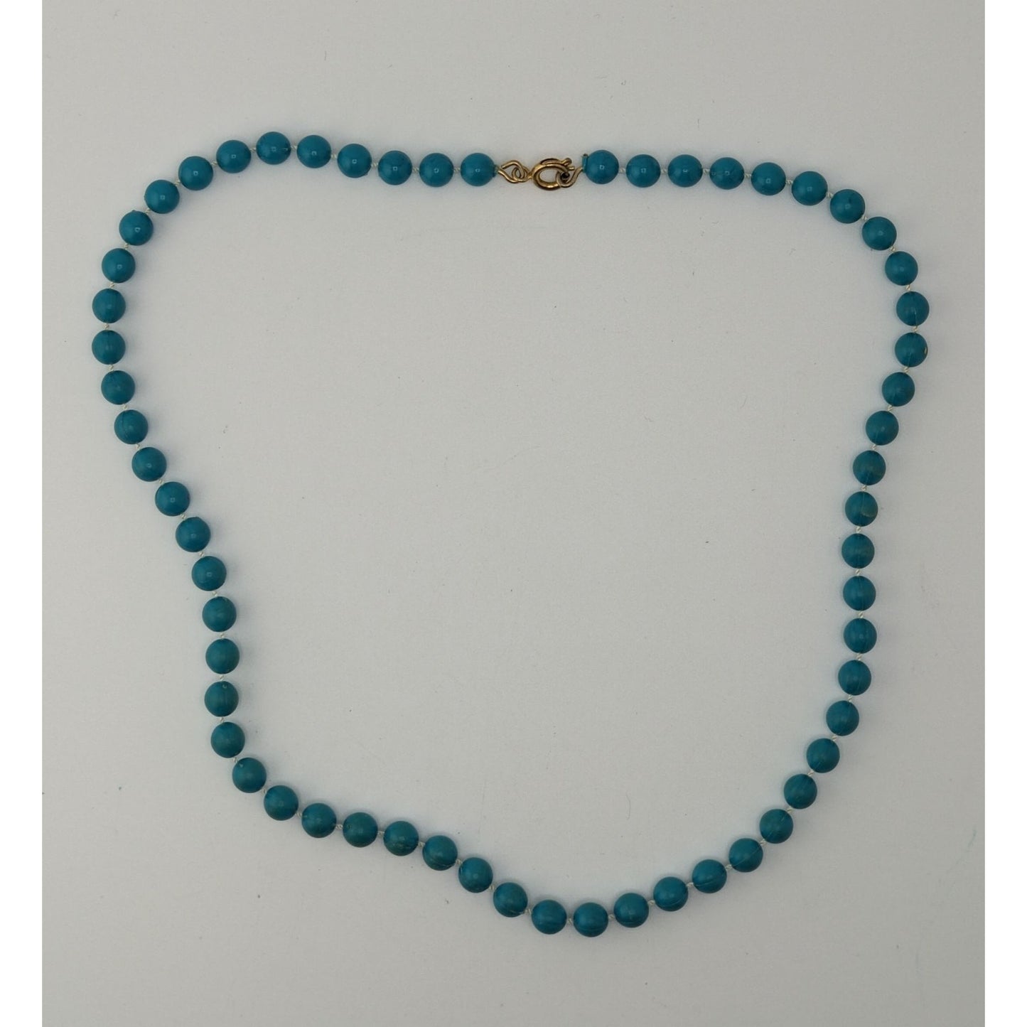 Blue Beaded Necklace Retro Casual Workwear Jewelry Minimalist Everyday Accessory