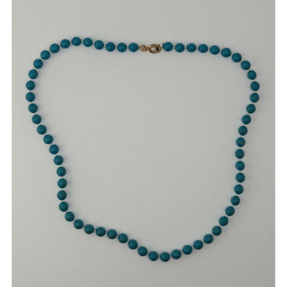 Blue Beaded Necklace Retro Casual Workwear Jewelry Minimalist Everyday Accessory