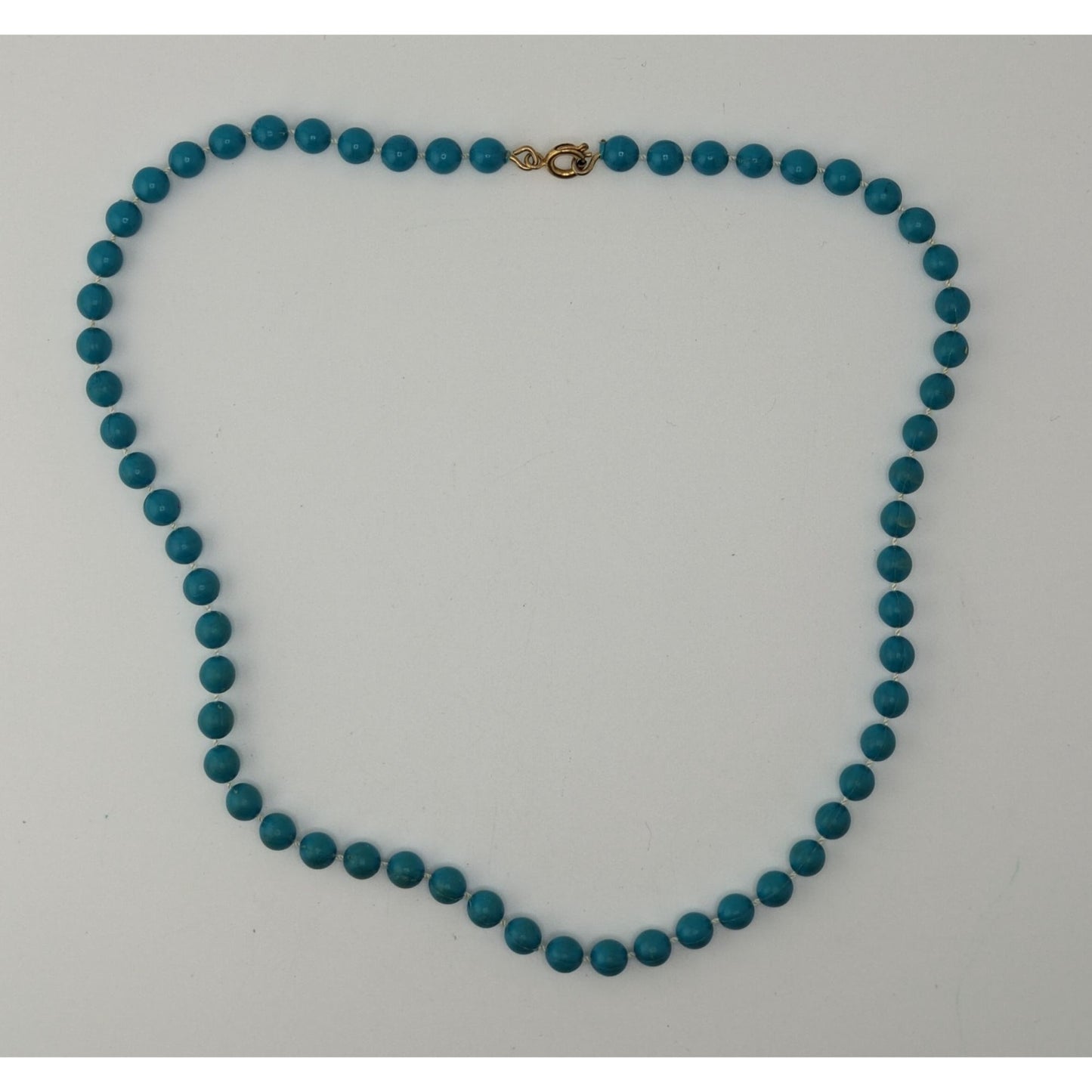 Blue Beaded Necklace Retro Casual Workwear Jewelry Minimalist Everyday Accessory