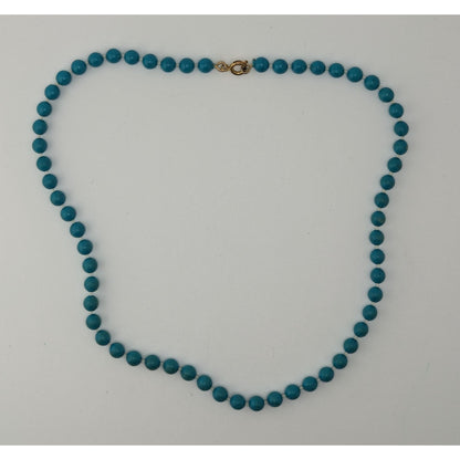 Blue Beaded Necklace Retro Casual Workwear Jewelry Minimalist Everyday Accessory