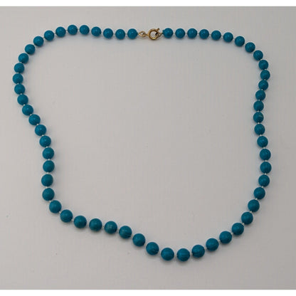 Blue Beaded Necklace Retro Casual Workwear Jewelry Minimalist Everyday Accessory