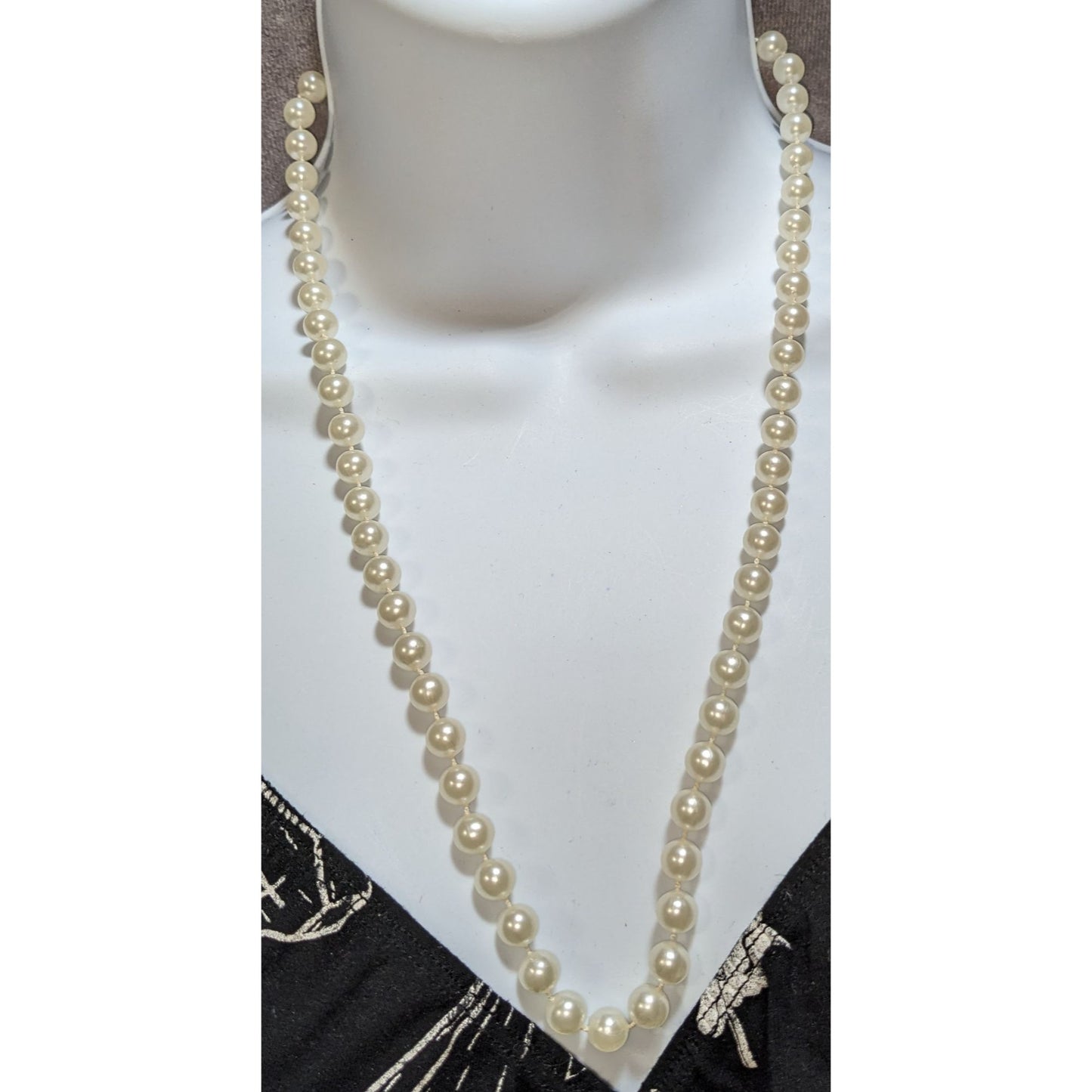 Classic Faux Pearl Strand Necklace Timeless White Beaded Elegant Jewelry