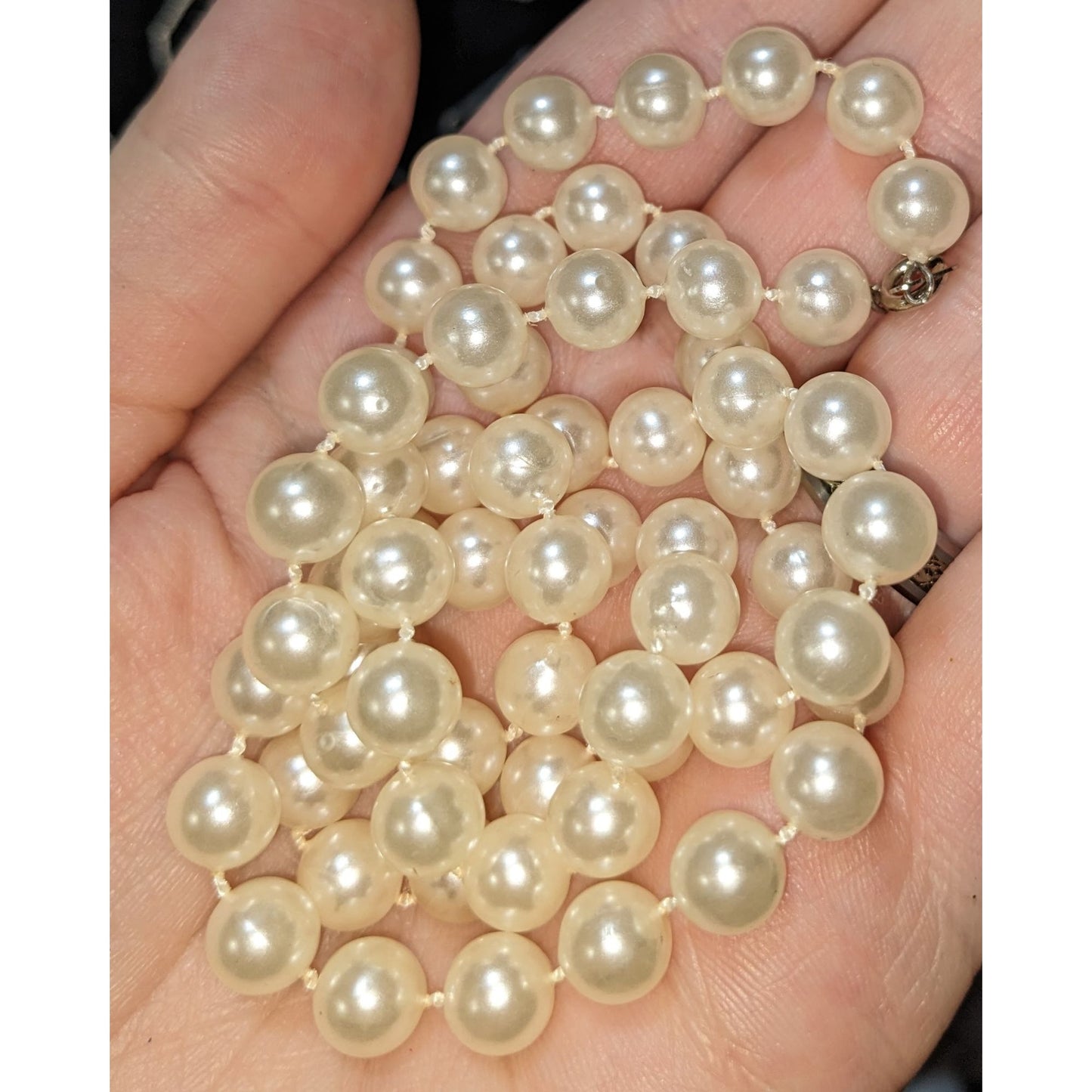 Classic Faux Pearl Strand Necklace Timeless White Beaded Elegant Jewelry