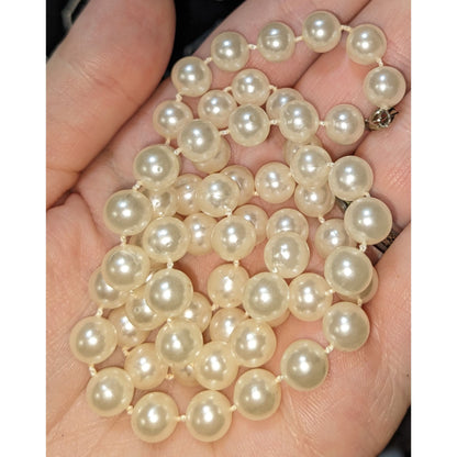 Classic Faux Pearl Strand Necklace Timeless White Beaded Elegant Jewelry