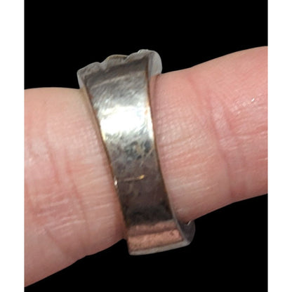 Gold Tone Scalloped And Silver Tone Stacked Ring With Rhinestone Accents