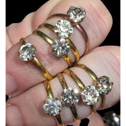 Casual Adjustable Large Rhinestone Gemmed Rings (8)