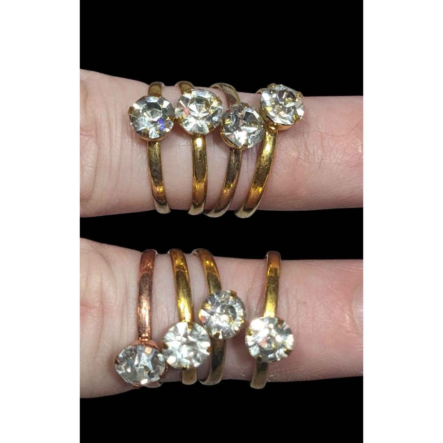 Casual Adjustable Large Rhinestone Gemmed Rings (8)