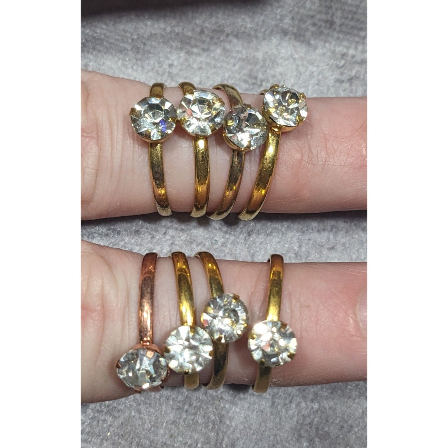 Casual Adjustable Large Rhinestone Gemmed Rings (8)
