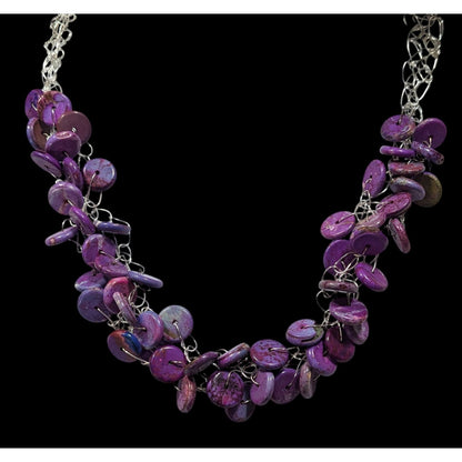 Handmade Purple Stone Beaded Statement Necklace