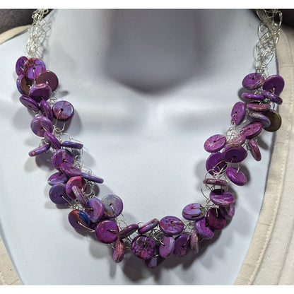 Handmade Purple Stone Beaded Statement Necklace