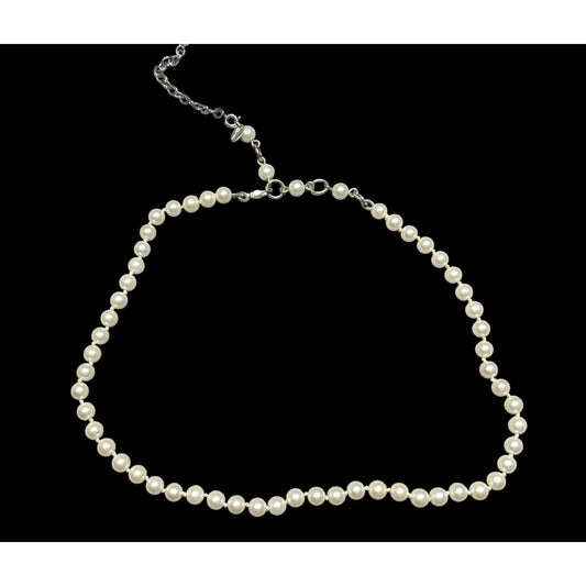 Vintage Cezanne Elegant Faux Pearl Necklace With Adjustable Chain & Lobster Clasp