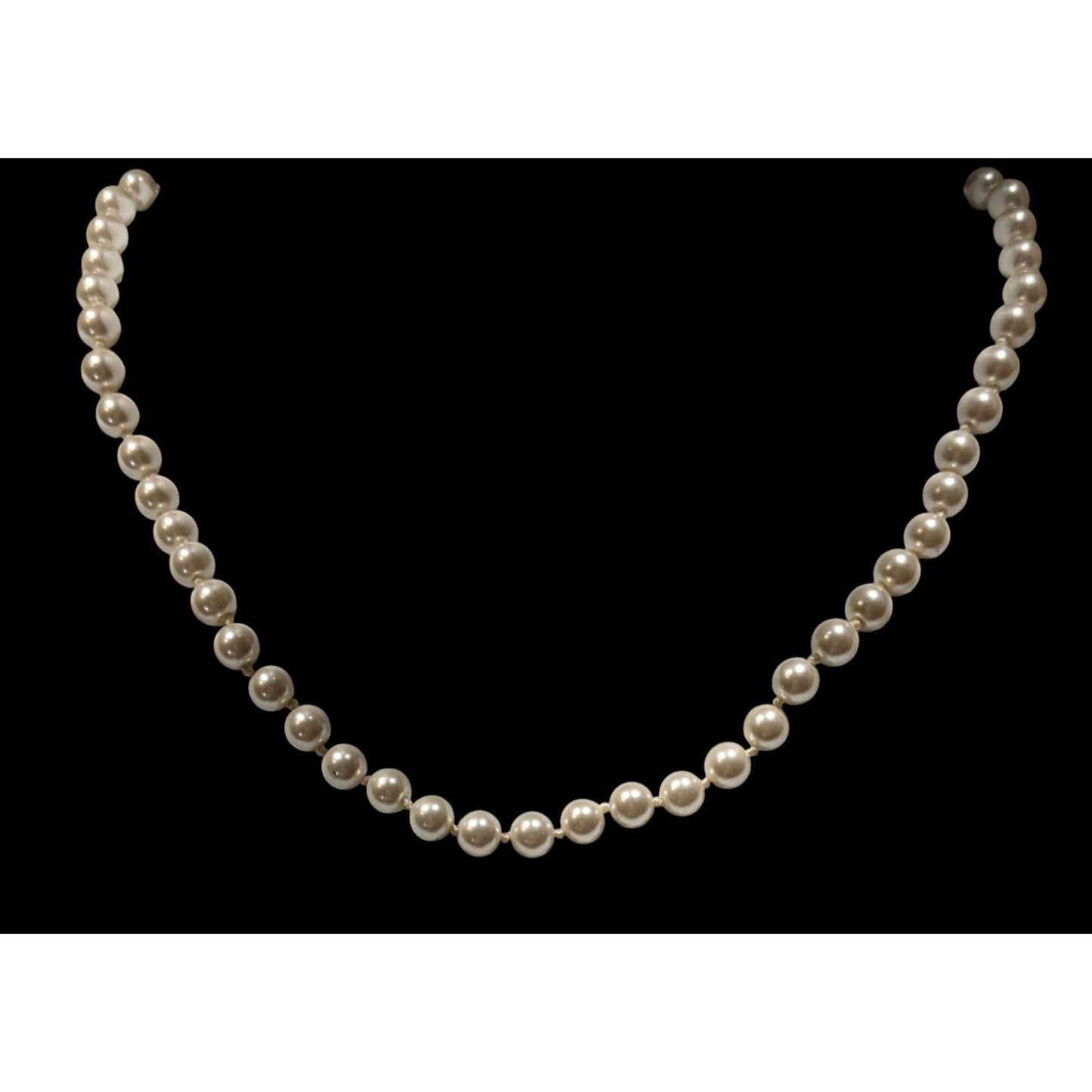 Vintage Cezanne Elegant Faux Pearl Necklace With Adjustable Chain & Lobster Clasp