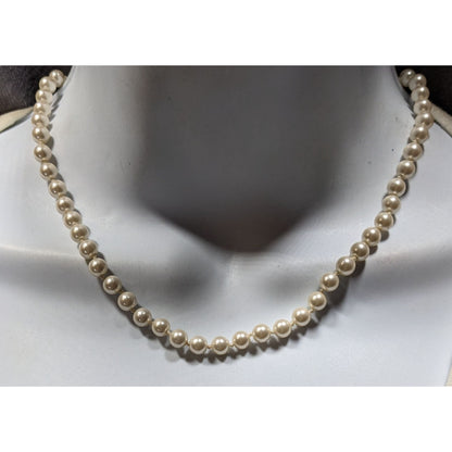 Vintage Cezanne Elegant Faux Pearl Necklace With Adjustable Chain & Lobster Clasp