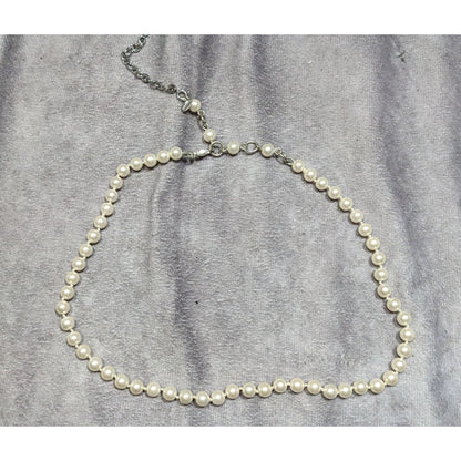 Vintage Cezanne Elegant Faux Pearl Necklace With Adjustable Chain & Lobster Clasp