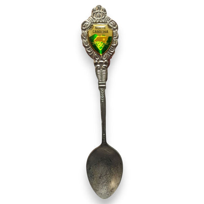 Vintage Souvenir Metal Silver Tone North Carolina Spoon 4 1/2 Inch