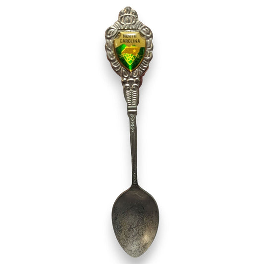 Vintage Souvenir Metal Silver Tone North Carolina Spoon 4 1/2 Inch
