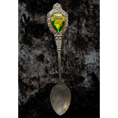 Vintage Souvenir Metal Silver Tone North Carolina Spoon 4 1/2 Inch