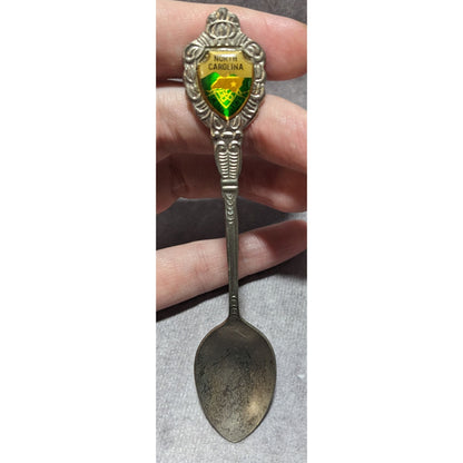 Vintage Souvenir Metal Silver Tone North Carolina Spoon 4 1/2 Inch