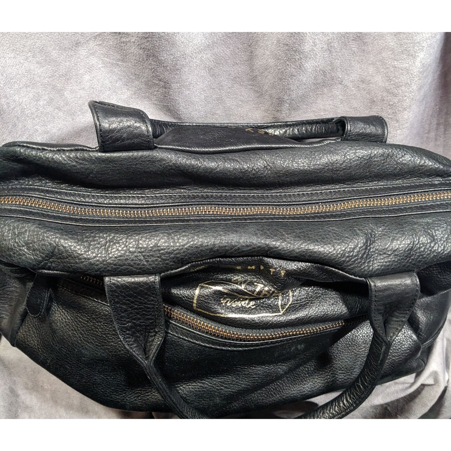 Paris House Black Slouchy Leather Googly Eye Bag