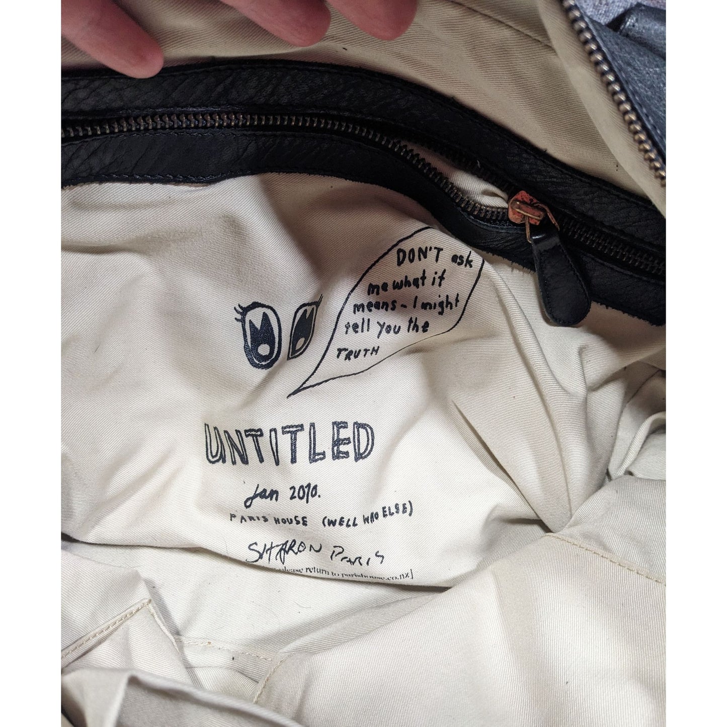 Paris House Black Slouchy Leather Googly Eye Bag