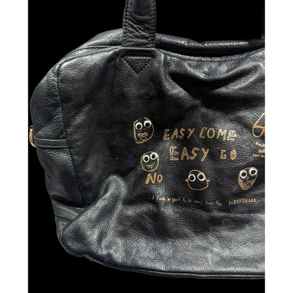 Paris House Black Slouchy Leather Googly Eye Bag