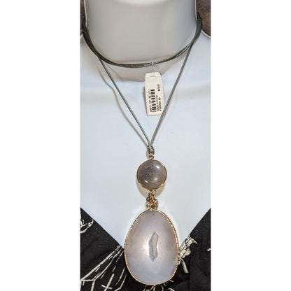 J. Jill Boho Naturecore Agate Pendant Necklace Adjustable 29" NWT