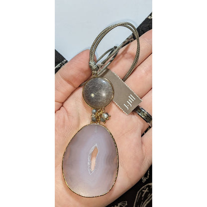 J. Jill Boho Naturecore Agate Pendant Necklace Adjustable 29" NWT
