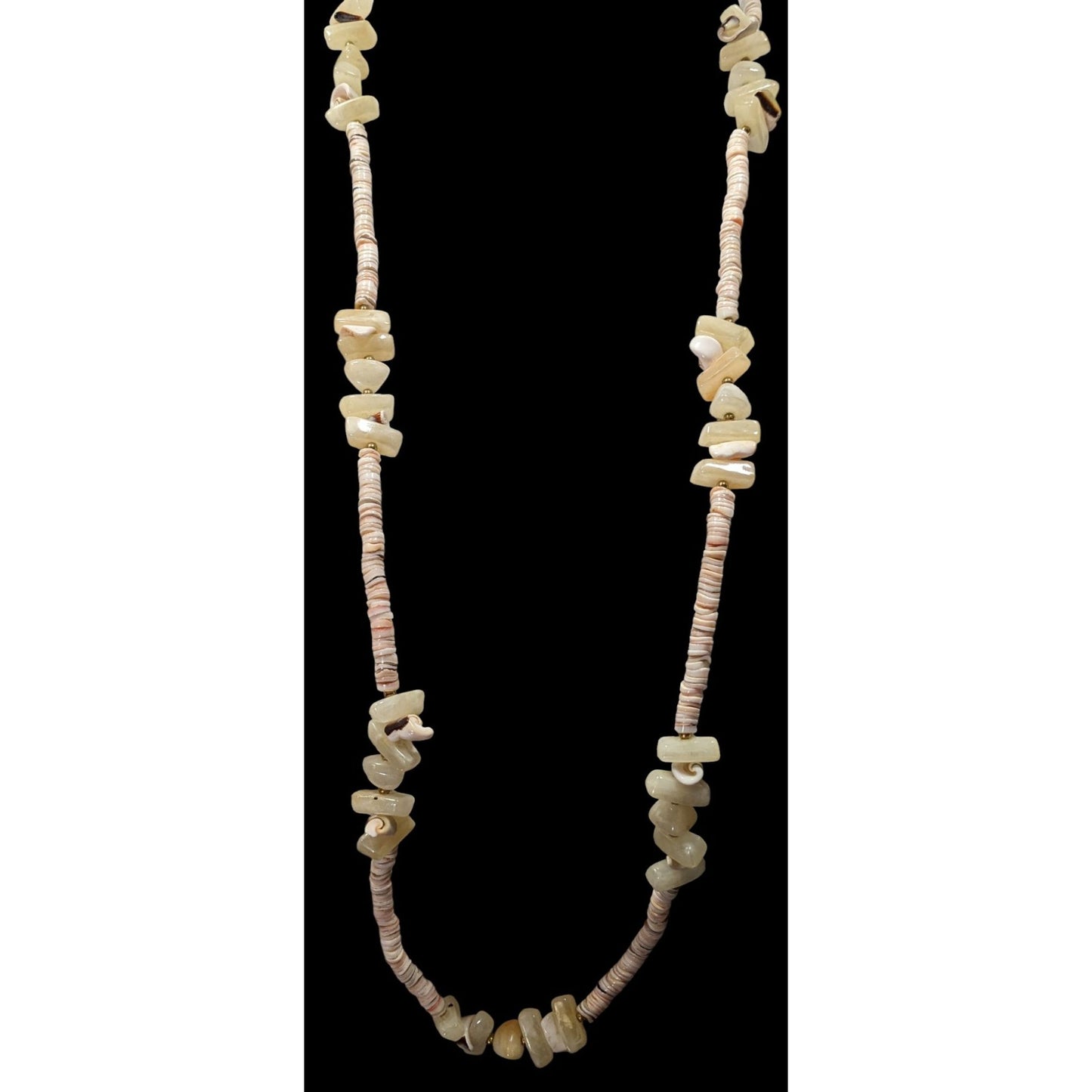Vintage Beachy Shell And Agate Beaded Necklace