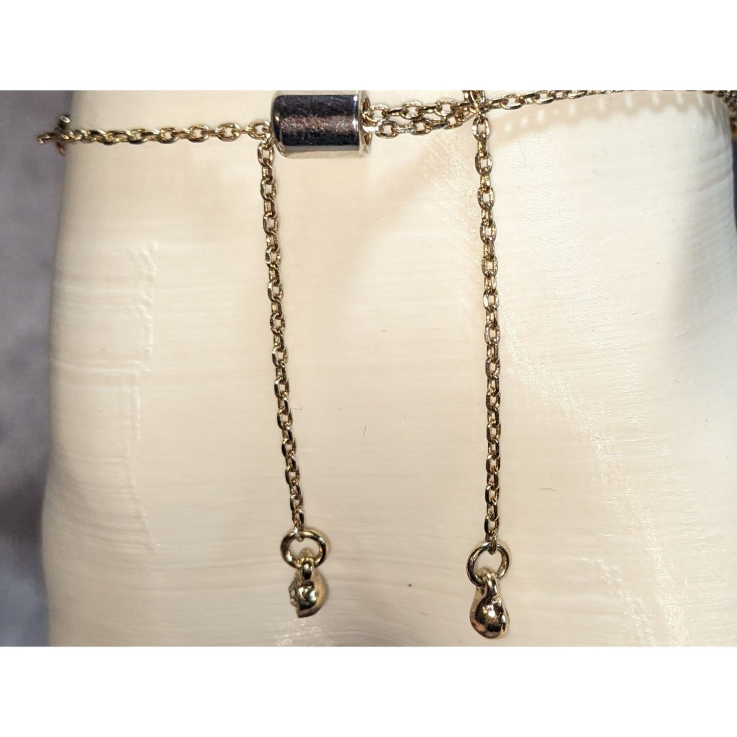 Glam Vintage Premier Designs Rhinestone Teardrop Slider Bracelet Gold Tone