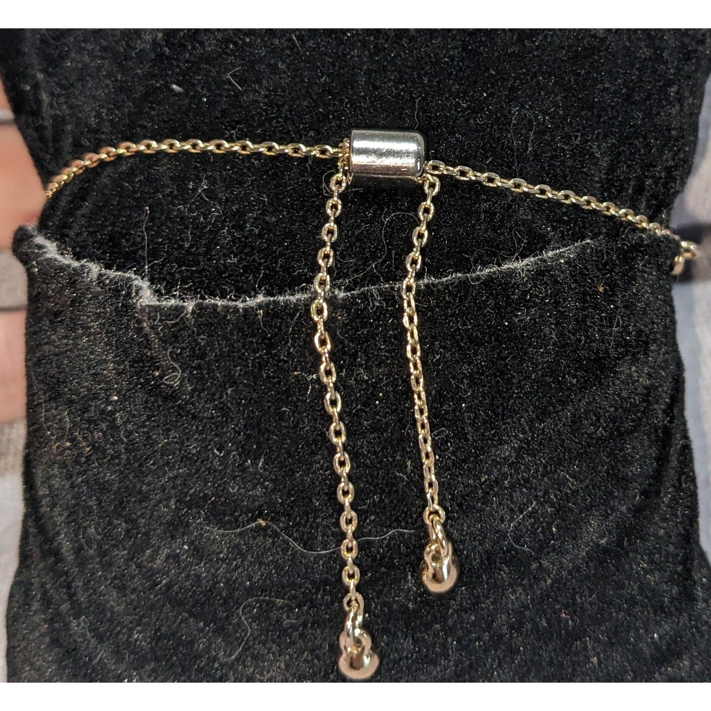 Glam Vintage Premier Designs Rhinestone Teardrop Slider Bracelet Gold Tone