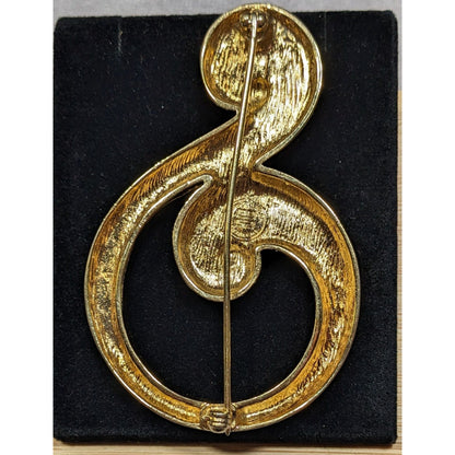Vintage Givenchy Modern Abstract Swirl Music Symbol Brooch