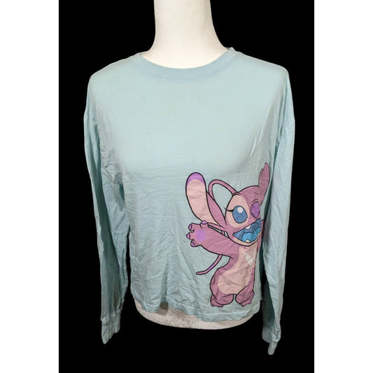 Disney Stich And Angel Blue Long Sleeve Top