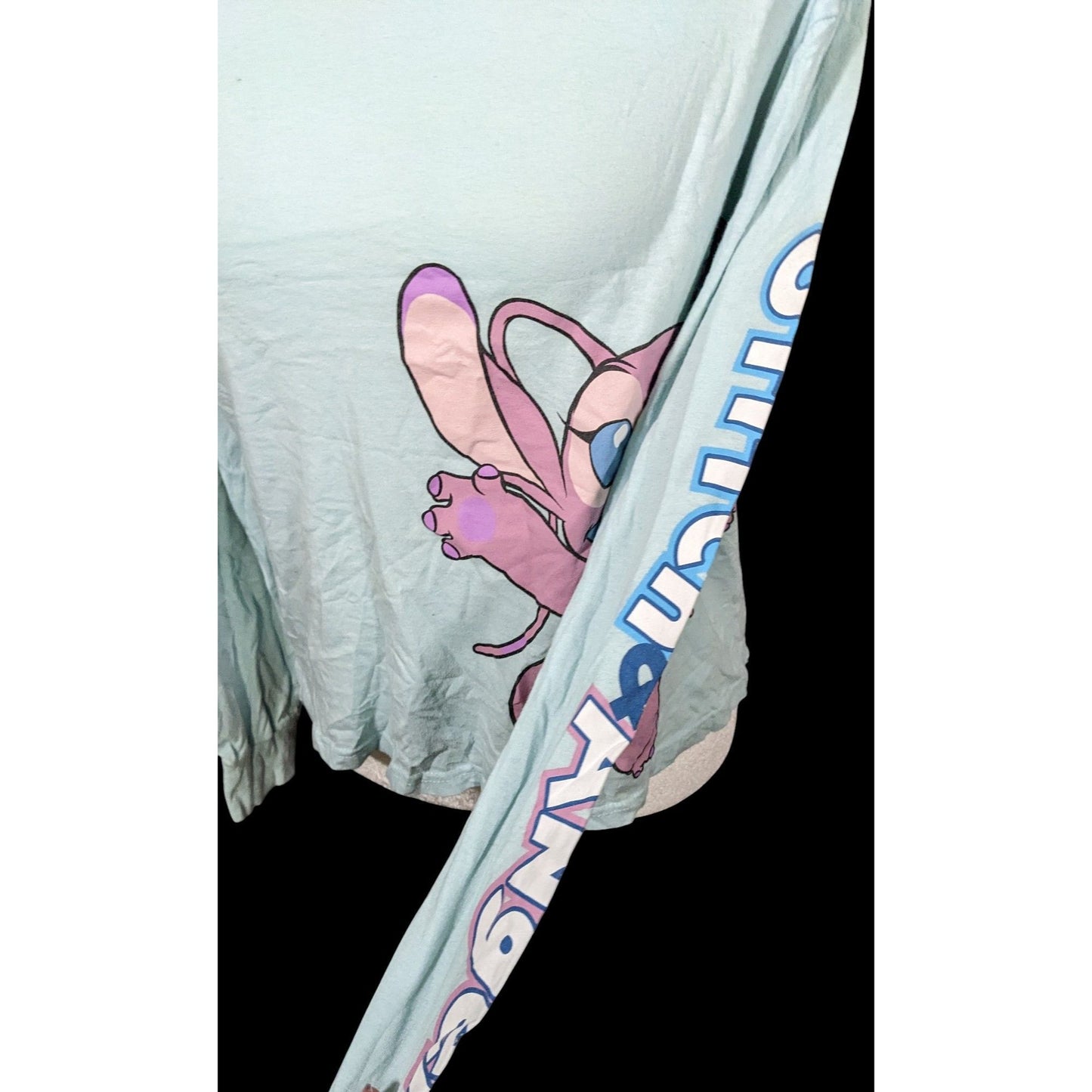 Disney Stich And Angel Blue Long Sleeve Top