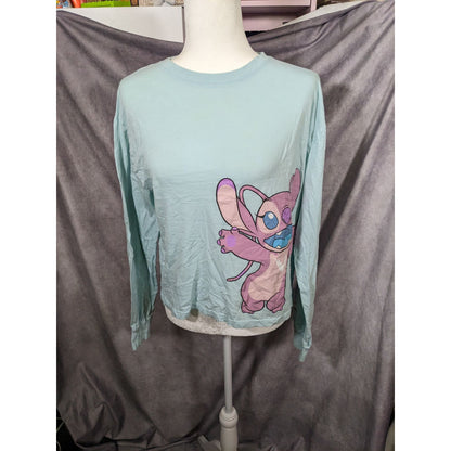 Disney Stich And Angel Blue Long Sleeve Top