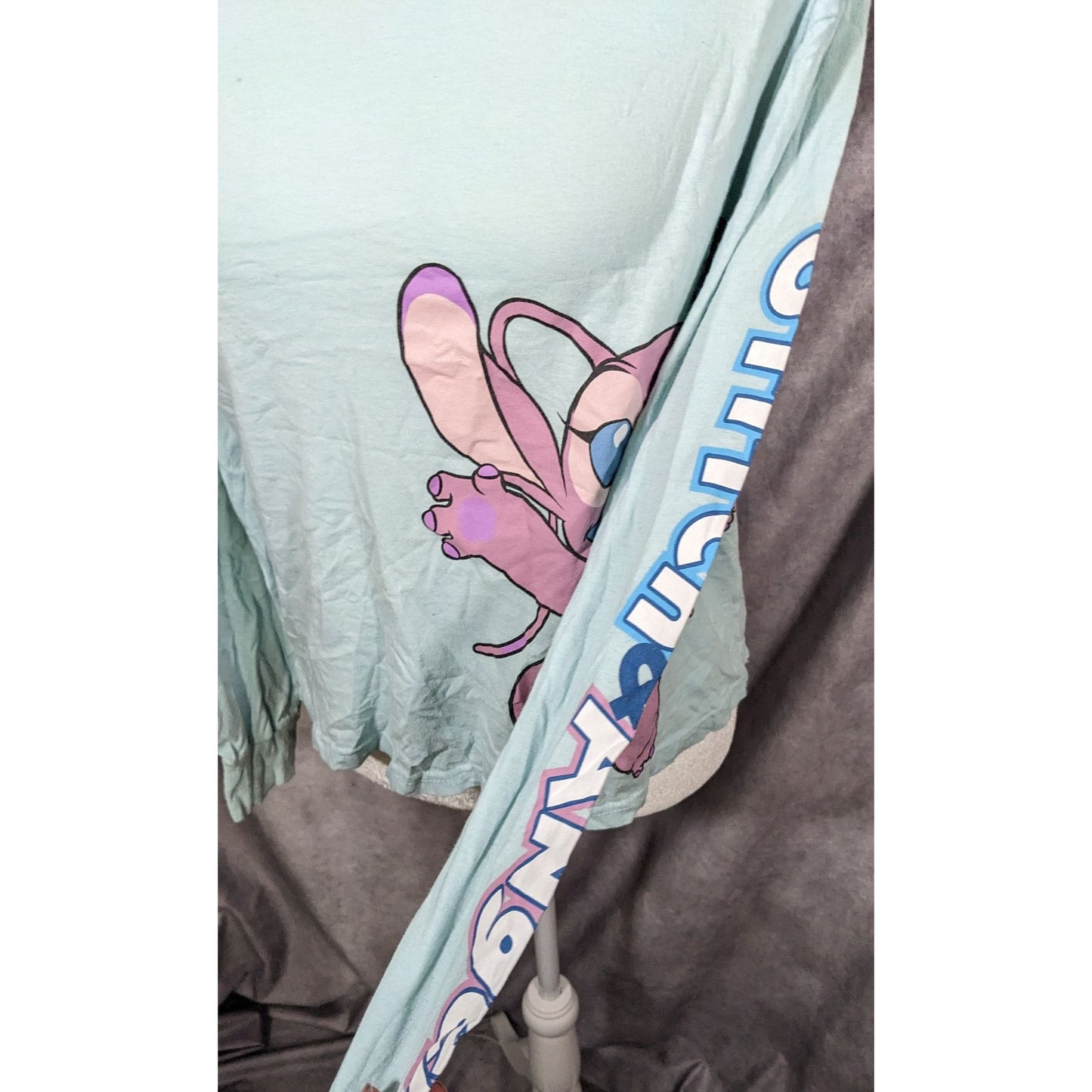 Disney Stich And Angel Blue Long Sleeve Top