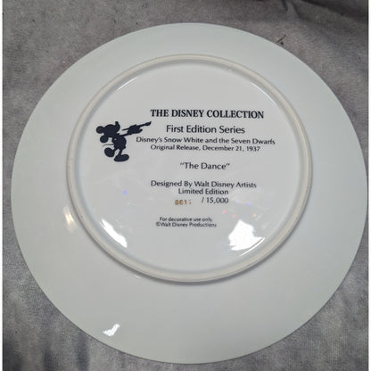 Vintage Disney Snow White First Edition "The Dance" Collectible Plate