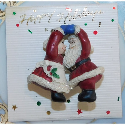 Vintage Dancing Mr. And Mrs. Clause Brooch