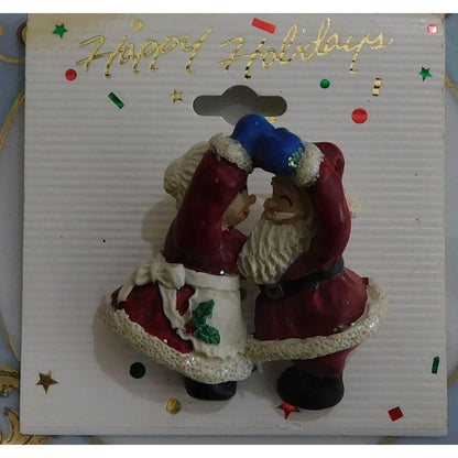 Vintage Dancing Mr. And Mrs. Clause Brooch