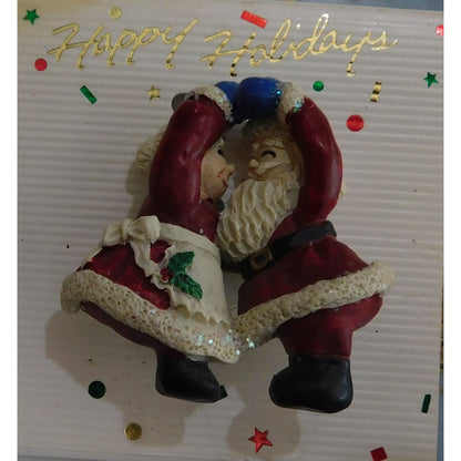 Vintage Dancing Mr. And Mrs. Clause Brooch