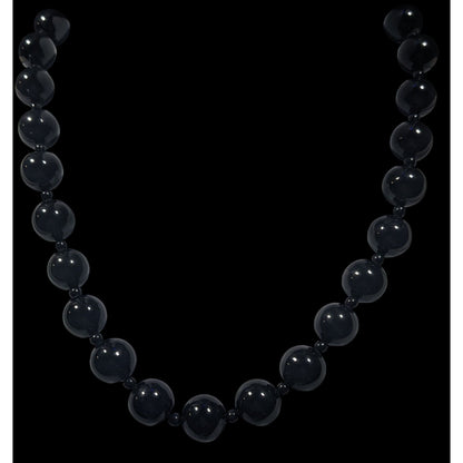 Classic Retro Chunky Black Beaded Necklace