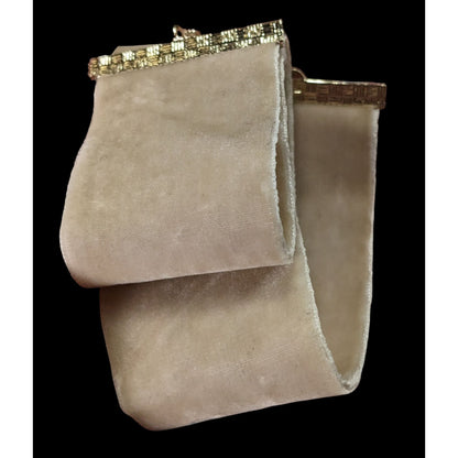 Express Y2K Velvet Beige Choker Necklace With Gold Clasp Detailing