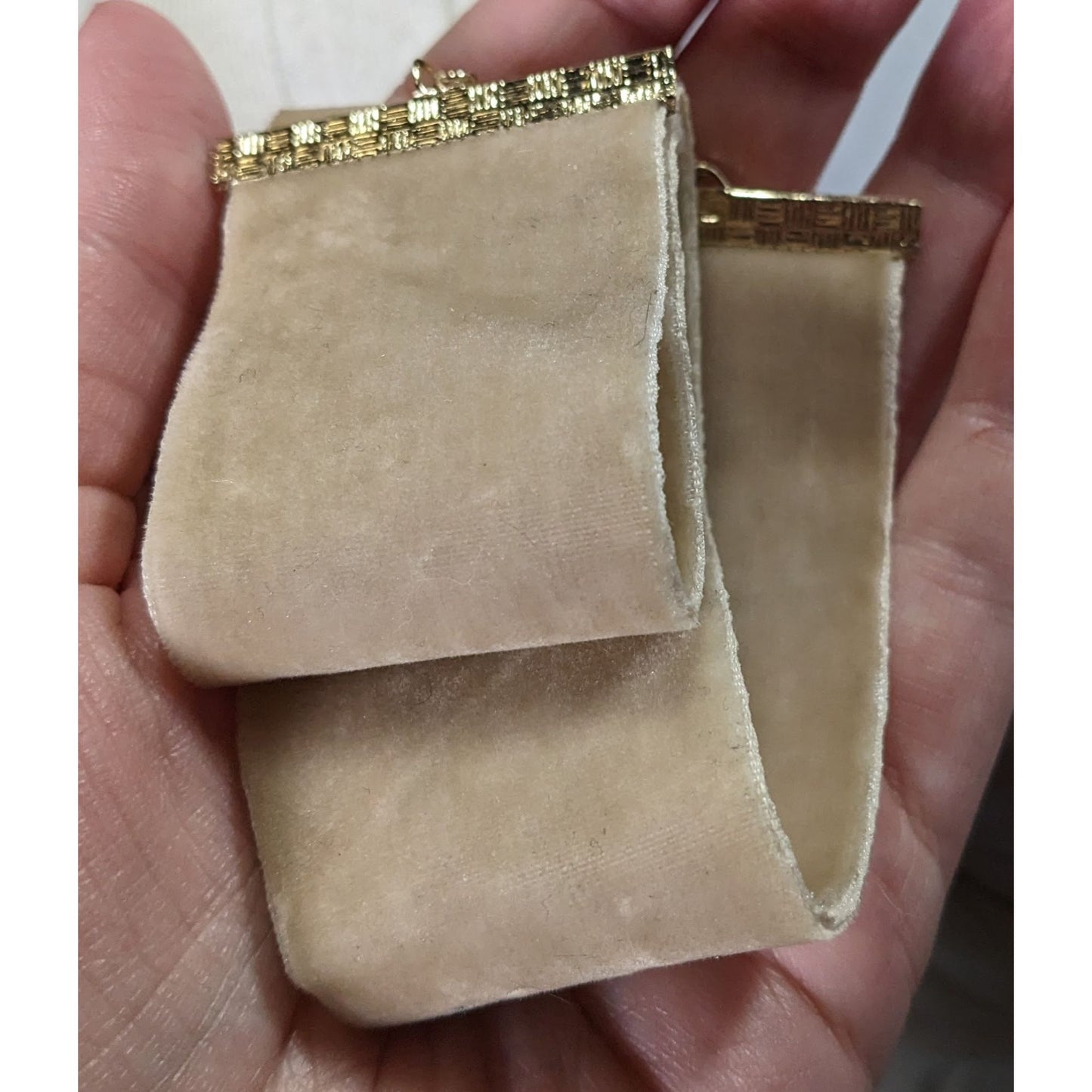 Express Y2K Velvet Beige Choker Necklace With Gold Clasp Detailing