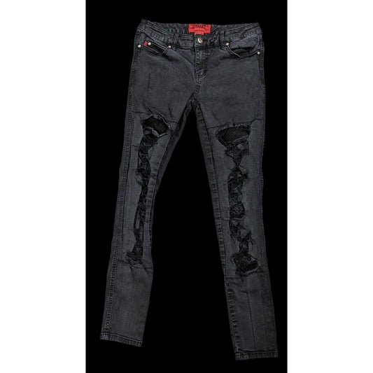 Vintage Y2K Gothic Distressed Skinny Jeans by TrippNYC