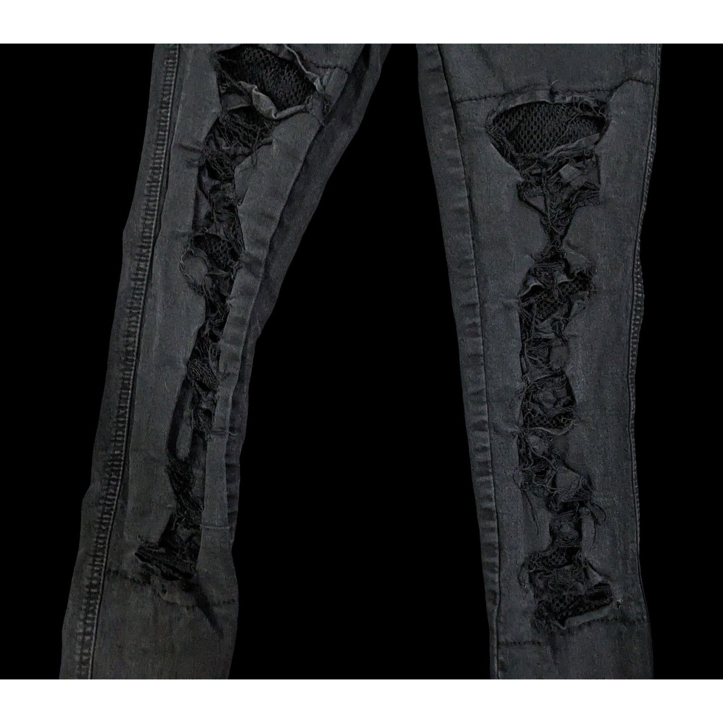 Vintage Y2K Gothic Distressed Skinny Jeans by TrippNYC