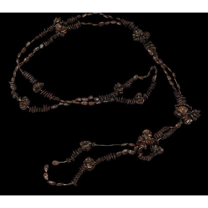 Handcrafted Apple Seed Dark Brown Beaded Necklace