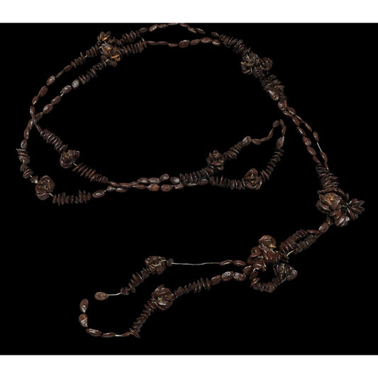 Handcrafted Apple Seed Dark Brown Beaded Necklace