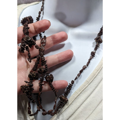 Handcrafted Apple Seed Dark Brown Beaded Necklace