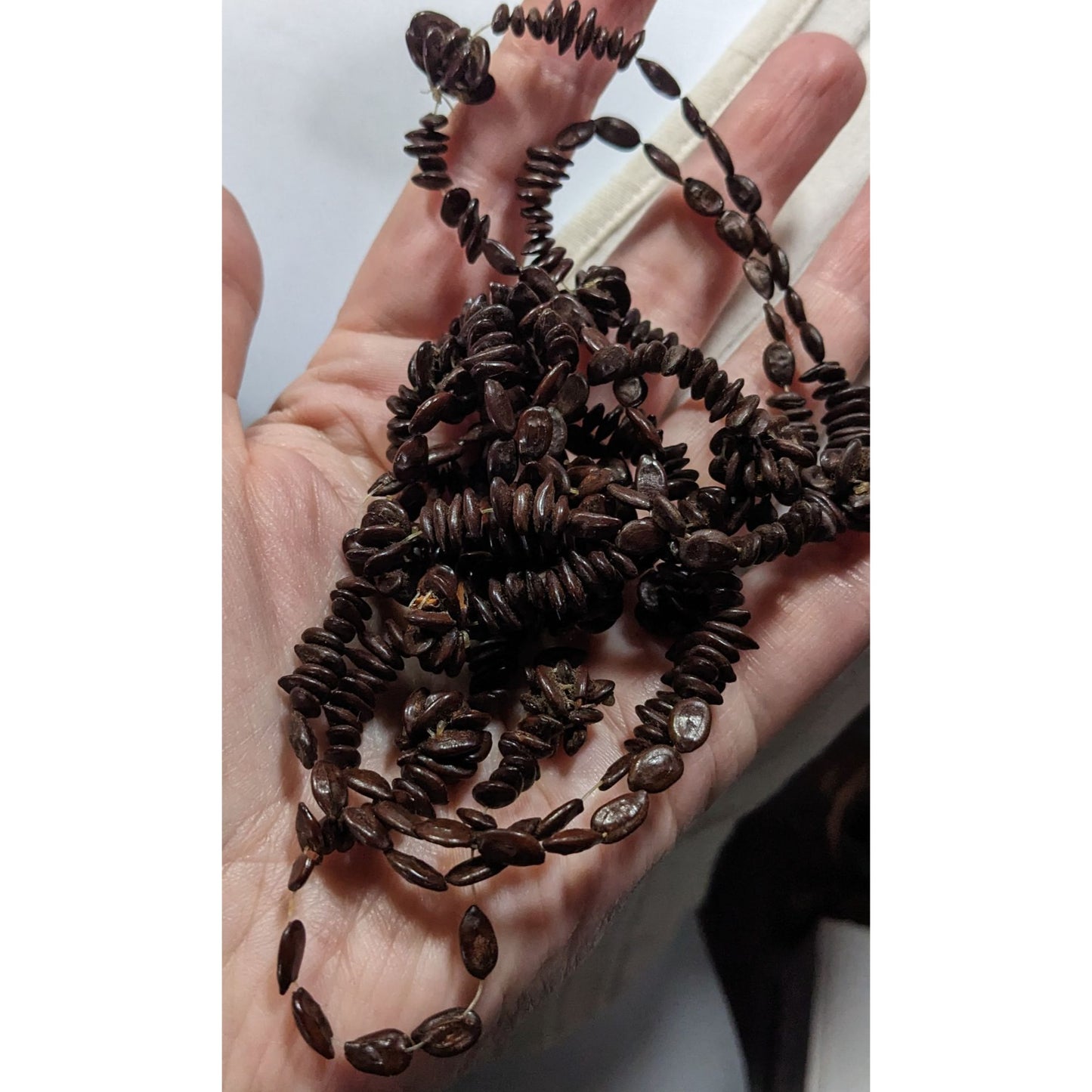 Handcrafted Apple Seed Dark Brown Beaded Necklace