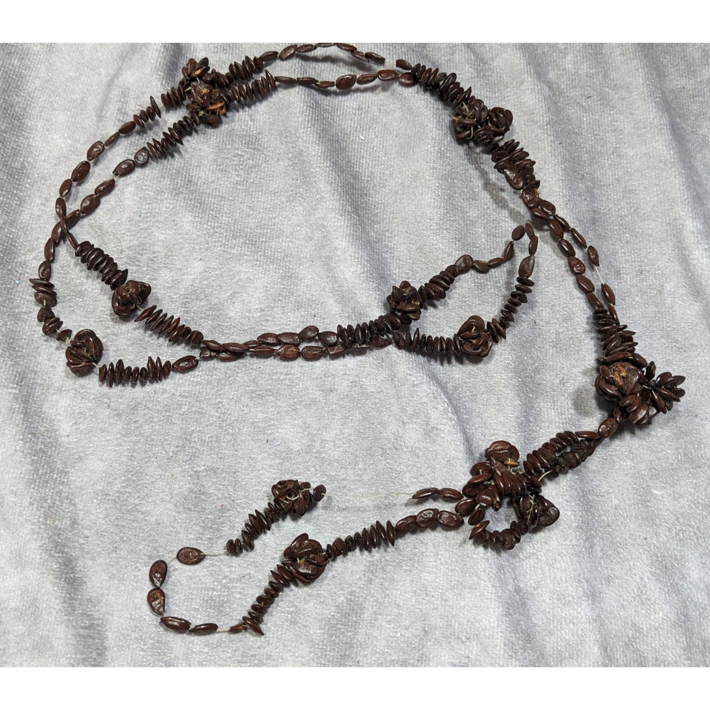 Handcrafted Apple Seed Dark Brown Beaded Necklace