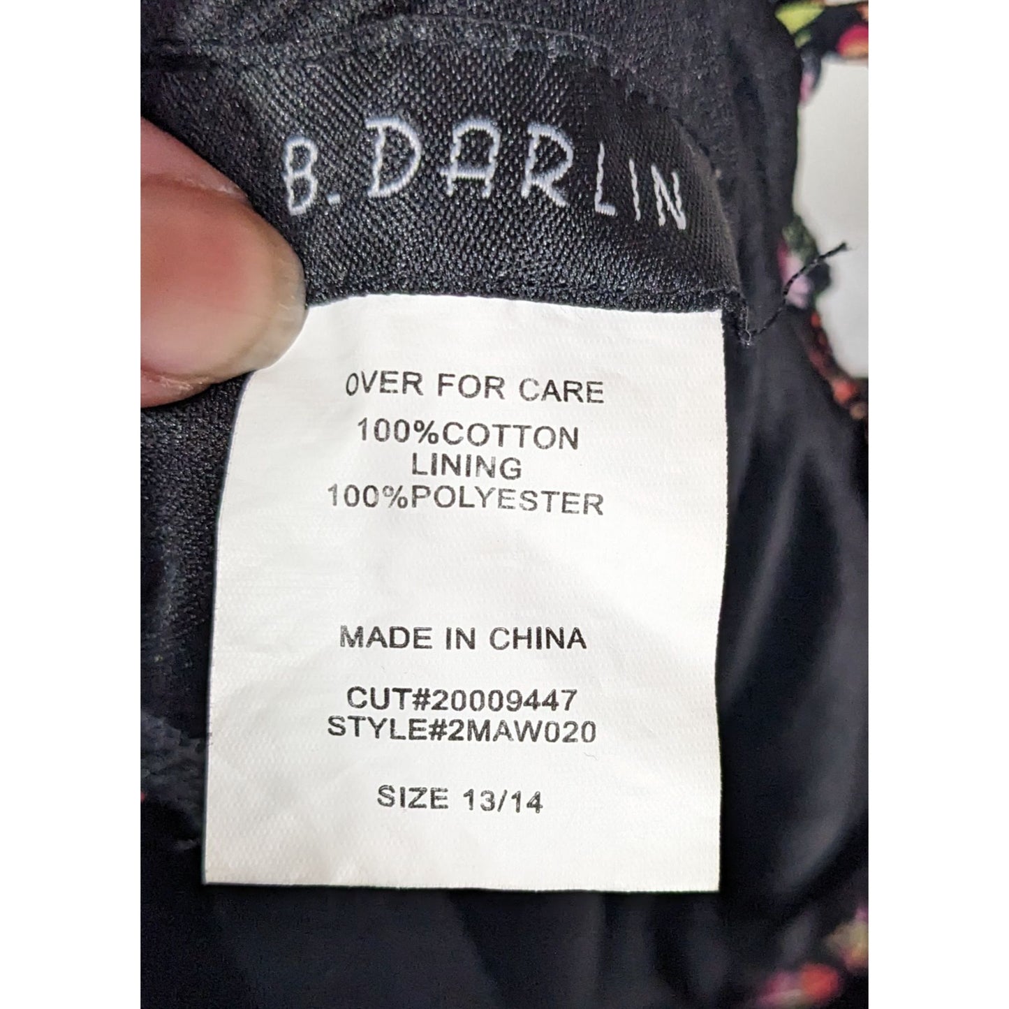 B. Darlin Tiered Floral Black and Pink Dress